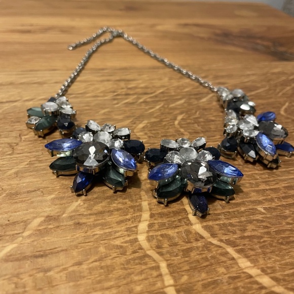 Necklace Fashion Jewelry Blue Geometric Pattern Accessory - Picture 3 of 8